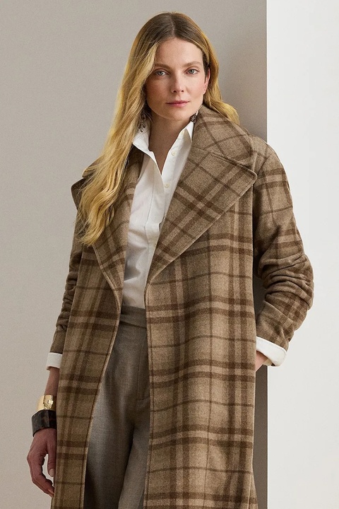 Lauren Ralph Lauren płaszcz z dodatkiem wełny kolor brązowy 200979580 - zdjęcie produktu nr 2