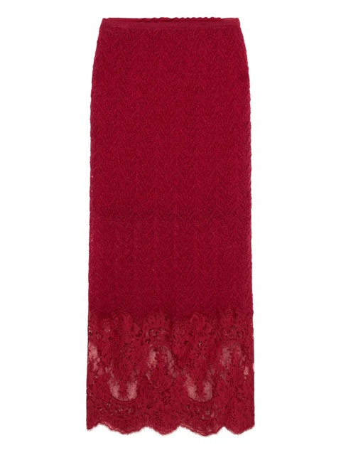 Blumarine lace midi skirt - Red - zdjęcie produktu nr 1
