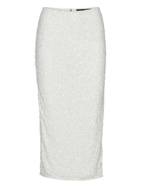 ROTATE BIRGER CHRISTENSEN sequin-embellished midi pencil skirt - White - zdjęcie produktu nr 1