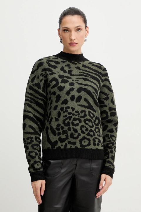 Morgan sweter damski kolor zielony z półgolfem MFELIXA - zdjęcie produktu nr 1