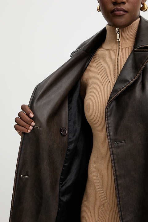 Fracomina płaszcz kolor brązowy FS25WC7001P41101 - zdjęcie produktu nr 2