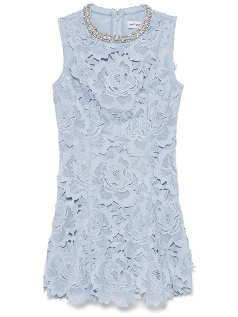 Self-Portrait Flower lace mini dress - Blue - zdjęcie produktu nr 1