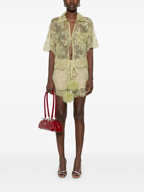 Blumarine floral-lace shorts - Green - zdjęcie produktu nr 2