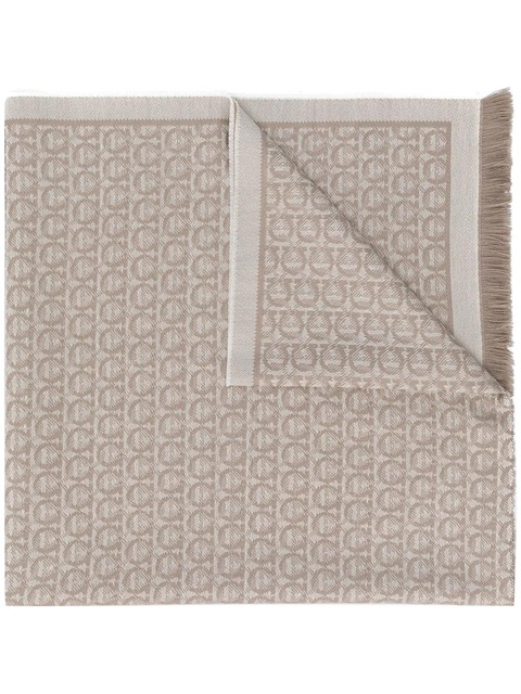 Ferragamo Gancini-pattern scarf - Neutrals - zdjęcie produktu nr 1