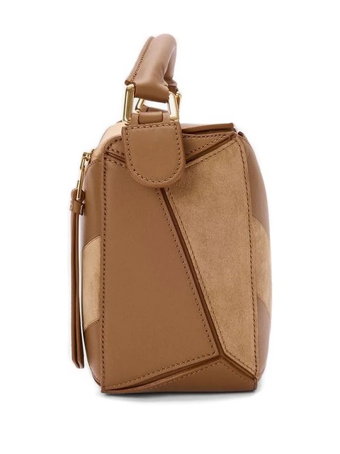 LOEWE small Puzzle striped tote bag - Brown - zdjęcie produktu nr 2