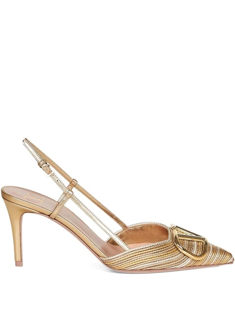Valentino Garavani 80mm V-Logo slingback pumps - Neutrals - zdjęcie produktu nr 1