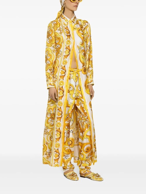 Dolce & Gabbana drawstring-waist silk track pants - Yellow - zdjęcie produktu nr 1