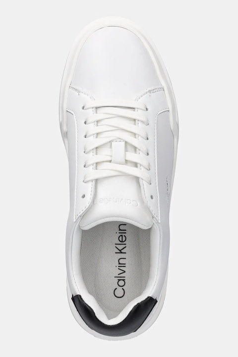 Calvin Klein sneakersy skórzane CHUNKY CUPSOLE LACEUP LTH damskie kolor biały YW0YW01947 - zdjęcie produktu nr 2
