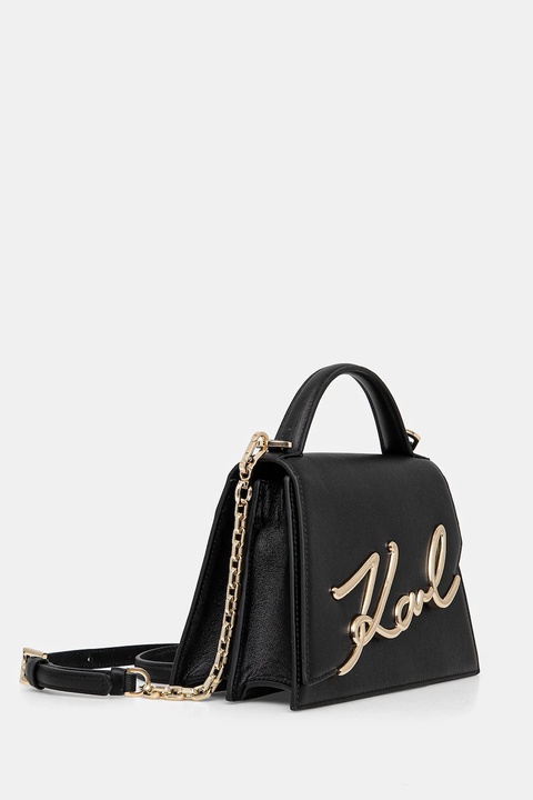 Karl Lagerfeld torebka skórzana kolor czarny A1W30036 - zdjęcie produktu nr 2