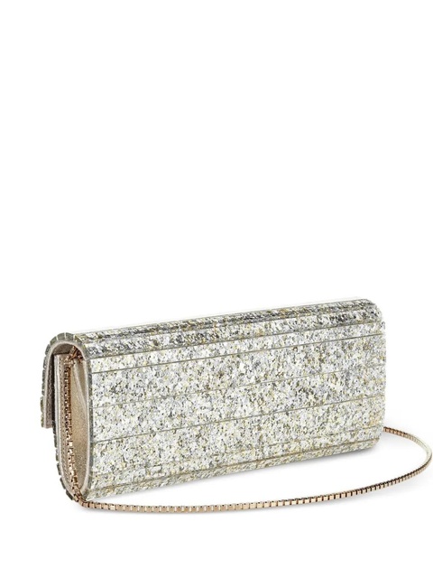 Jimmy Choo SWEETIE glitter-effect clutch bag - Silver - zdjęcie produktu nr 1