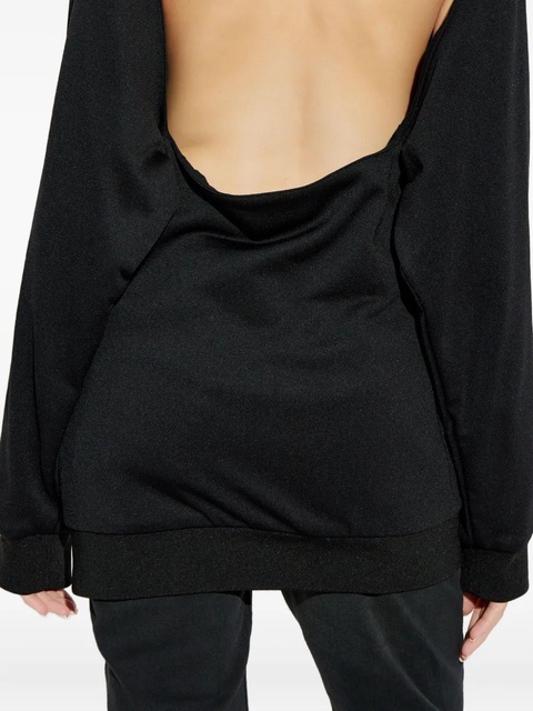 Balenciaga logo-print cut-out sweatshirt - Black - zdjęcie produktu nr 2