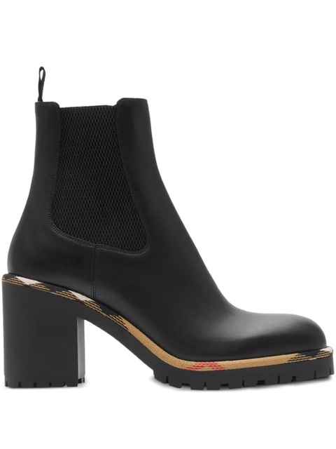 Burberry 85mm check-trim boots - Black - zdjęcie produktu nr 1