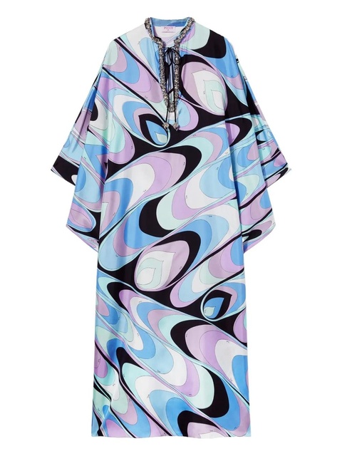 PUCCI onde-print silk-twill dress - Blue - zdjęcie produktu nr 1