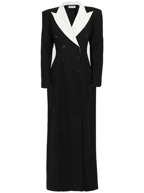 Rowen Rose contrasting-collar tuxedo maxi dress - Black - zdjęcie produktu nr 1