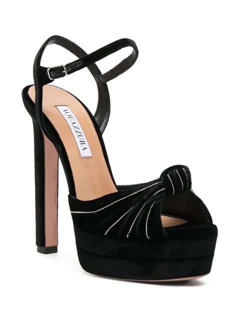 Aquazzura Atelier Plateau 130mm velvet pumps - Black - zdjęcie produktu nr 2