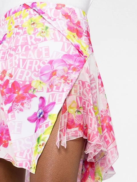 Versace floral-print asymmetric skirt - Pink - zdjęcie produktu nr 2