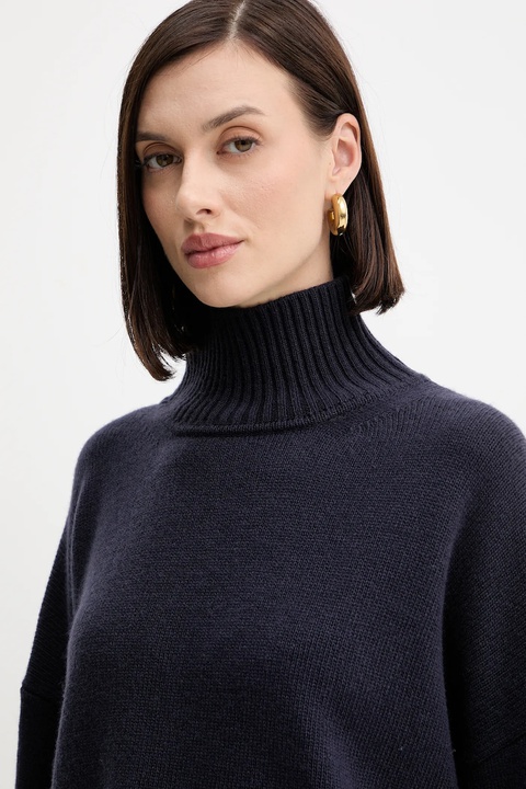 Weekend Max Mara sweter wełniany BORGIA damski kolor granatowy z golfem 2525366112600 - zdjęcie produktu nr 1