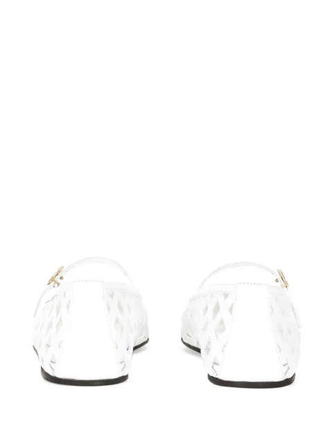 Dolce & Gabbana perforated leather ballerina shoes - White - zdjęcie produktu nr 1