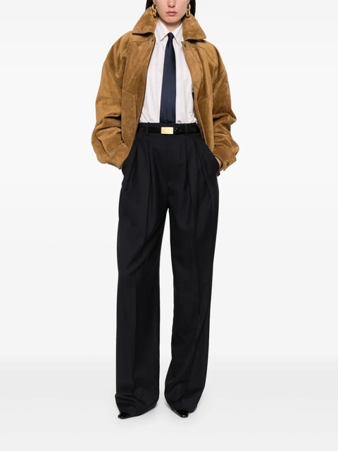 Saint Laurent suede bomber jacket - Neutrals - zdjęcie produktu nr 2