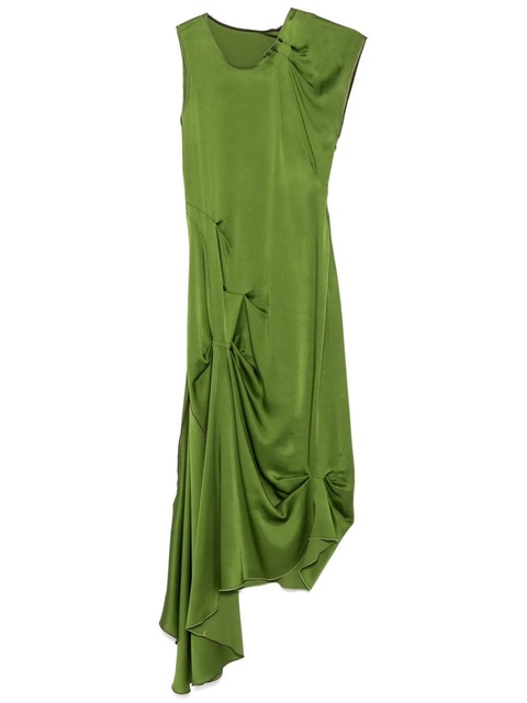 Victoria Beckham draped tuck-detail midi dress - Green - zdjęcie produktu nr 1