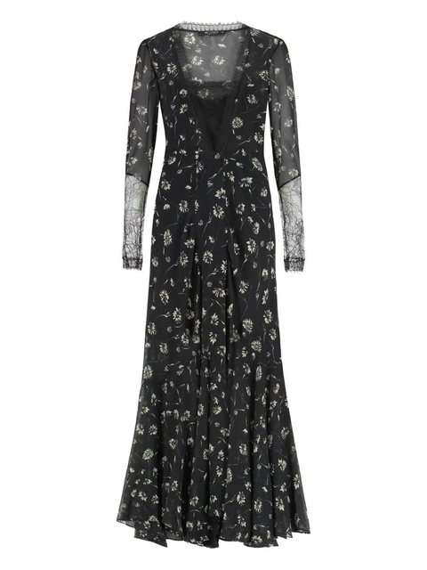 ETRO floral-print lace-trimmed maxi dress - Black - zdjęcie produktu nr 1