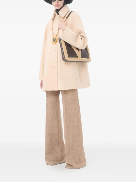 Valentino Garavani medium Viva Superstar shearling tote bag - Brown - zdjęcie produktu nr 1