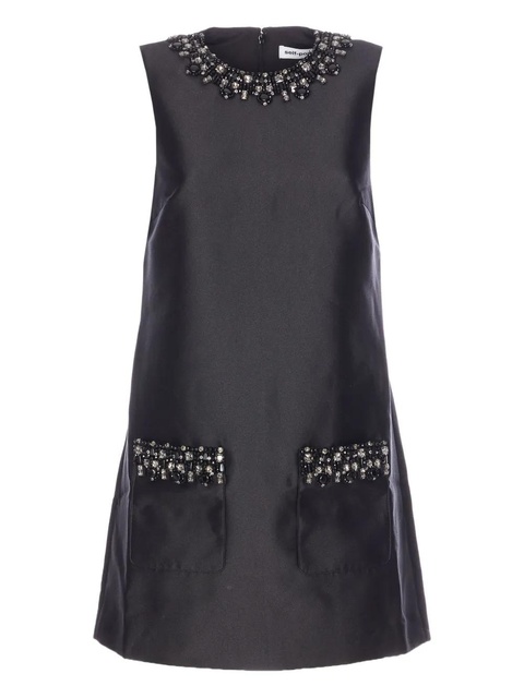 Self-Portrait embellished-collar sleeveless mini dress - Black - zdjęcie produktu nr 1