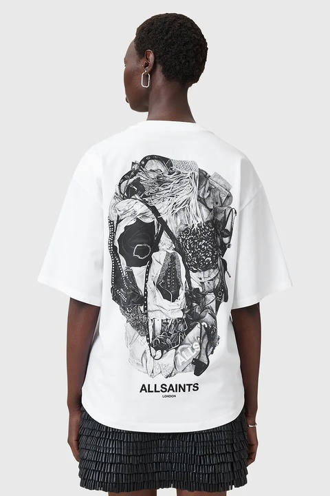 AllSaints bluzka bawełniana HEAPS damska kolor biały z nadrukiem W083JD - zdjęcie produktu nr 1