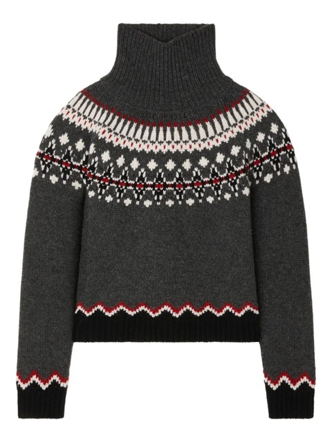 Alanui Sweet Winter fair isle turtleneck sweater - Grey - zdjęcie produktu nr 1