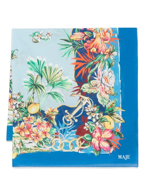 Maje floral-print scarf - Blue - zdjęcie produktu nr 1