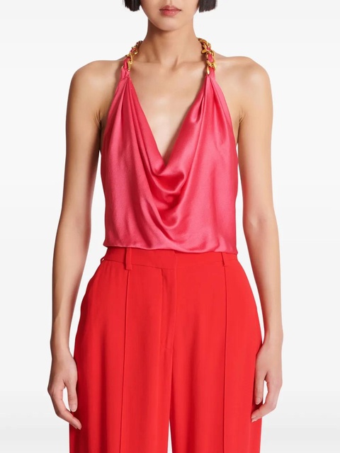 Balmain chain-strap silk-crepe top - Pink - zdjęcie produktu nr 2