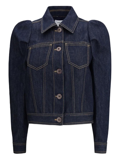 Alexander McQueen pinched-shoulder denim jacket - Blue - zdjęcie produktu nr 1