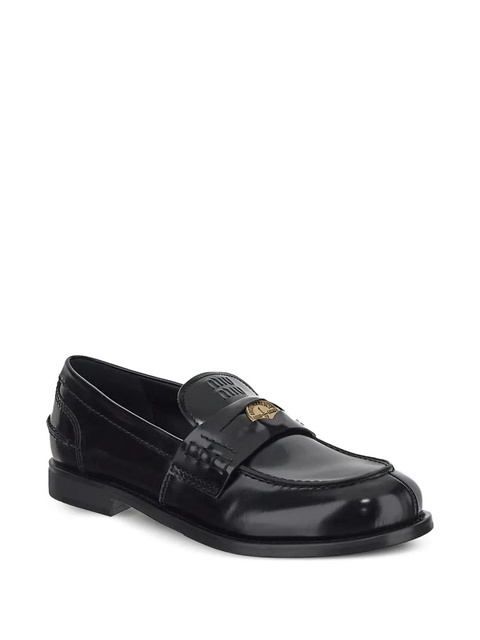 Miu Miu leather penny-strap loafers - Black - zdjęcie produktu nr 2