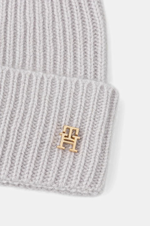 Tommy Hilfiger czapka kaszmirowa kolor szary AW0AW17772 - zdjęcie produktu nr 2