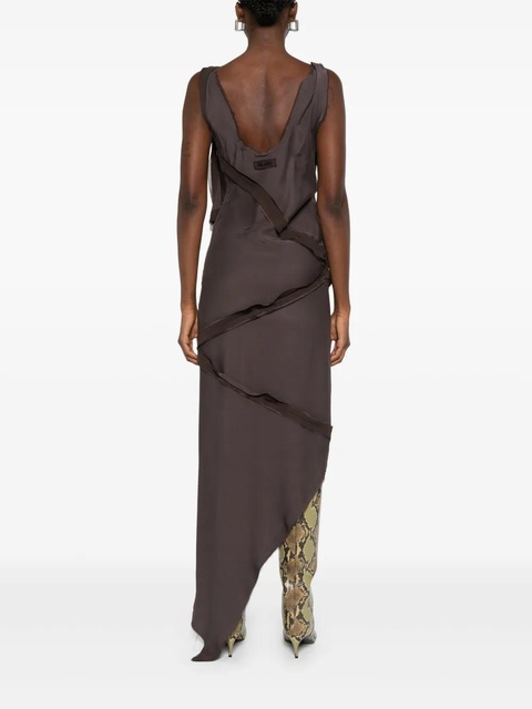 The Attico twist-detailing midi dress - Brown - zdjęcie produktu nr 2