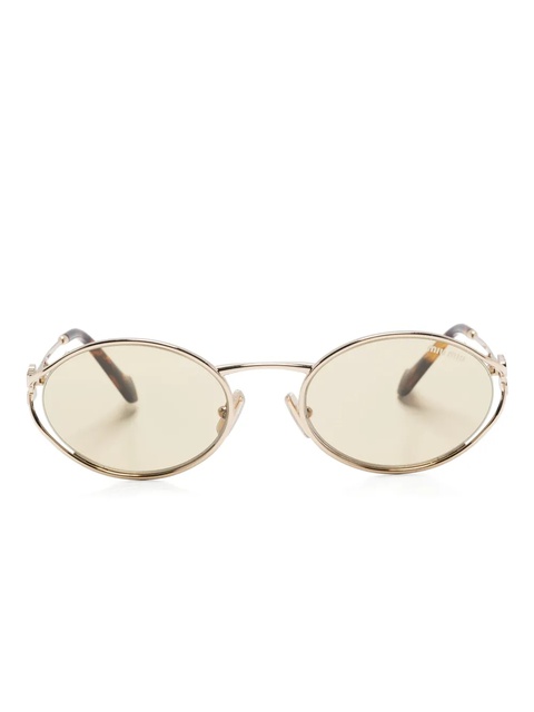 Miu Miu Eyewear oval-frame sunglasses - Gold - zdjęcie produktu nr 1