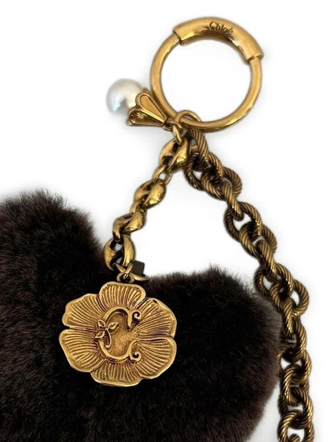 Chloé heart shearling bag charm - Brown - zdjęcie produktu nr 2
