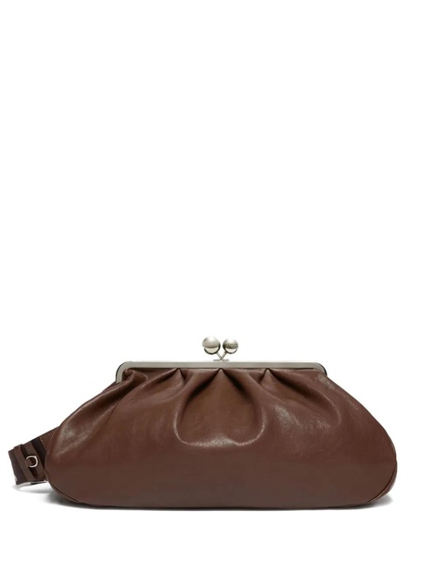 Weekend Max Mara large Pasticcino leather clutch bag - Brown - zdjęcie produktu nr 1