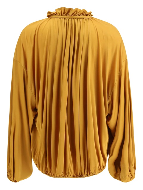 Saint Laurent ruffled drawstring top - Orange - zdjęcie produktu nr 2