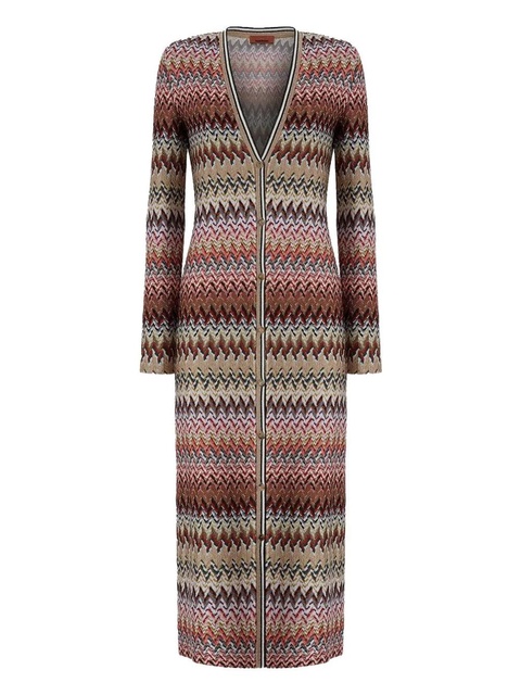Missoni chevron-pattern button-front cardigan - Red - zdjęcie produktu nr 1