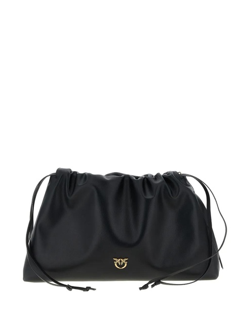 PINKO maxi drawstring logo clutch bag - Black - zdjęcie produktu nr 1