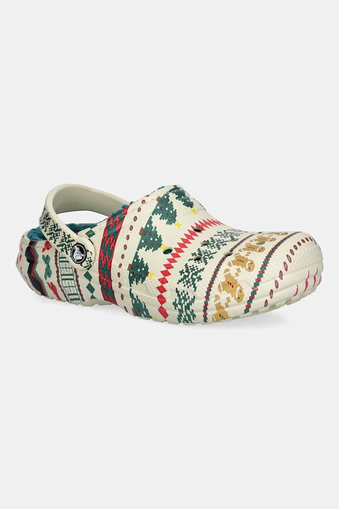 Crocs kapcie Classic Lined Fair Isle Clog kolor beżowy 212050 - zdjęcie produktu nr 1