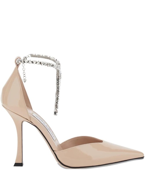 Jimmy Choo 100mm Stevie crystal-embellished pumps - Neutrals - zdjęcie produktu nr 1
