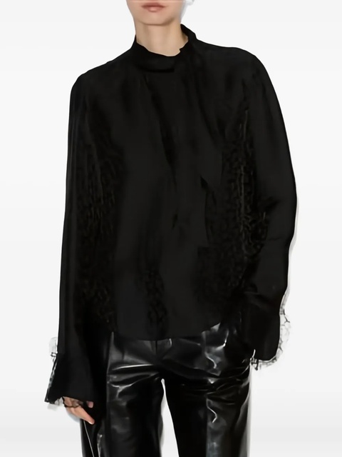 ISABEL MARANT Raphaella ruffled-cuff blouse - Black - zdjęcie produktu nr 1