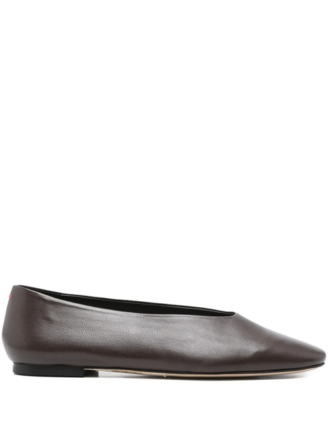 Aeyde square-toe leather flats - Brown - zdjęcie produktu nr 1