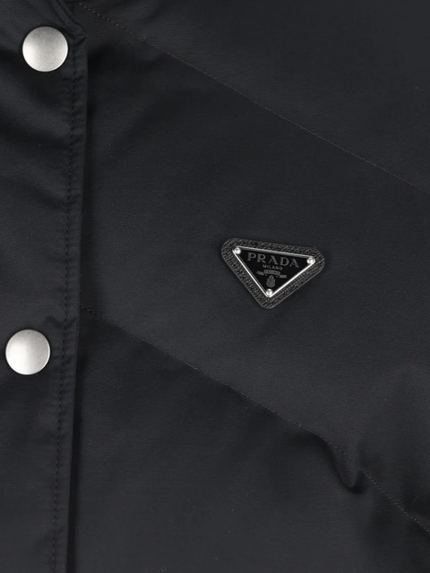 Prada logo-plaque quilted jacket - Black - zdjęcie produktu nr 1