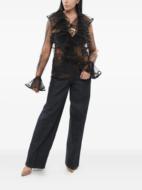 ETRO ruffled sheer blouse - Black - zdjęcie produktu nr 1