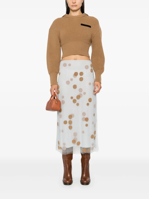 FENDI bead-embellished tulle midi skirt - Blue - zdjęcie produktu nr 2
