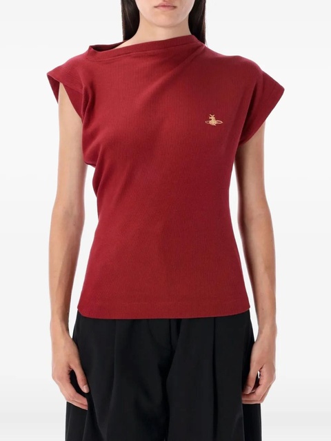 Vivienne Westwood Hebo asymmetric-neck ribbed sweater - Red - zdjęcie produktu nr 2