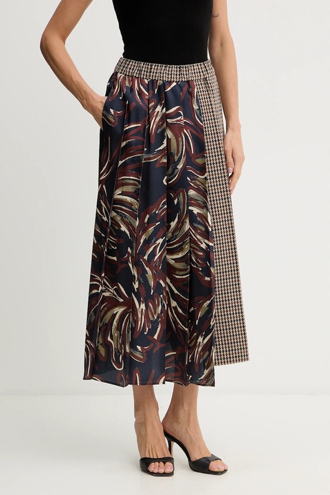 Weekend Max Mara spódnica z dodatkiem wełny FANALE kolor granatowy midi rozkloszowana 2525106092600 - zdjęcie produktu nr 1